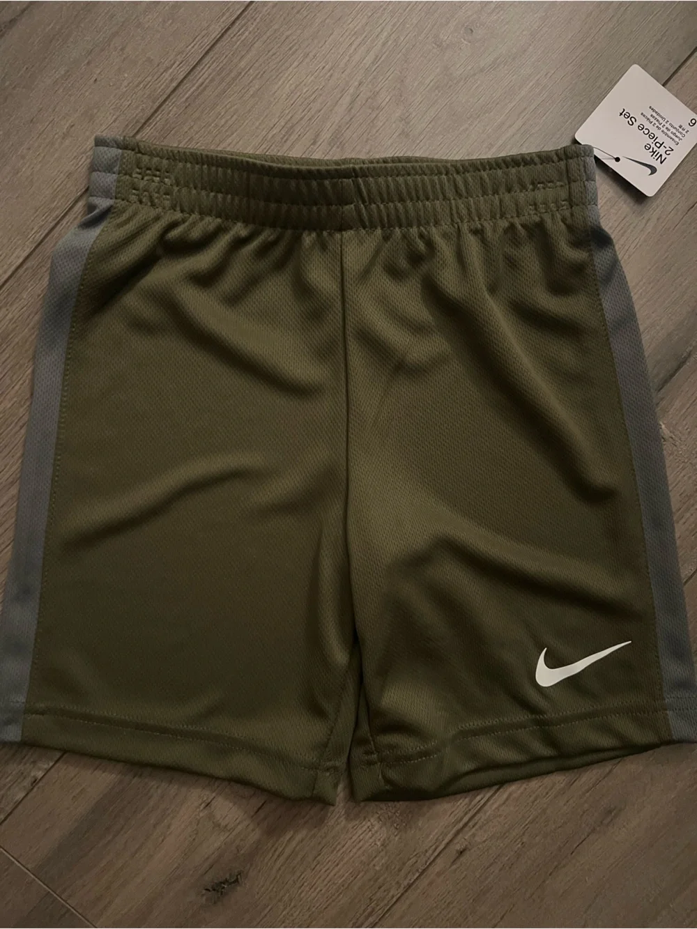 Nike Gray Tee and Olive Green Athletic Shorts Set